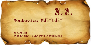 Moskovics Máté névjegykártya