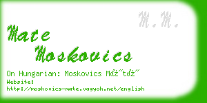 mate moskovics business card